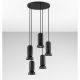 Pendule, Lustre suspendate - Lustra cu 5 pendule ceramica neagra PARLO