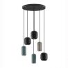 Lustra cu 6 pendule metal negru, maro, verde MARLIN