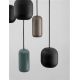 Pendule, Lustre suspendate - Lustra cu 6 pendule metal negru, maro, verde MARLIN