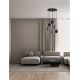 Pendule, Lustre suspendate - Lustra cu 6 pendule metal negru, maro, verde MARLIN