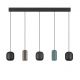 Lustra cu 5 pendule metal negru, maro, verde MARLIN