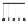 Lustra cu 5 pendule metal negru, maro, verde MARLIN