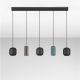 Pendule, Lustre suspendate - Lustra cu 5 pendule metal negru, maro, verde MARLIN
