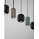 Pendule, Lustre suspendate - Lustra cu 5 pendule metal negru, maro, verde MARLIN