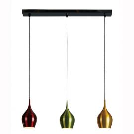 Lustra cu 3 pendule metal colorat Vibrant 