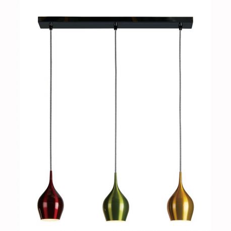 Pendule, Lustre suspendate - Lustra cu 3 pendule metal colorat Vibrant