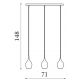 Pendule, Lustre suspendate - Lustra cu 3 pendule metal colorat Vibrant