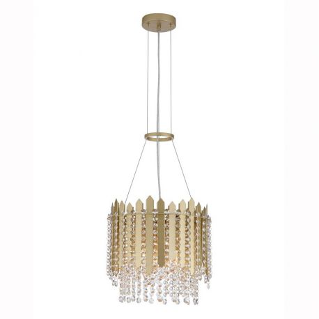 Pendule, Lustre suspendate - Lustra metal auriu, cristale din sticla Spear 5Lt