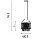 Pendule, Lustre suspendate - Lustra metal auriu, cristale din sticla Spear 5Lt