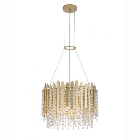 Pendule, Lustre suspendate - Lustra metal auriu, cristale din sticla Spear 8Lt