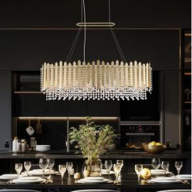 Candelabre, Lustre - Lustra metal auriu, cristale din sticla Spear 8Lt