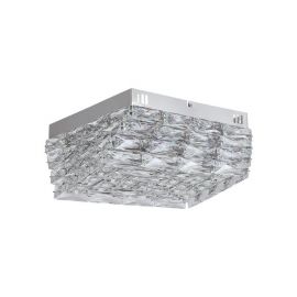 Plafoniera metal cromat si sticla LED Modena