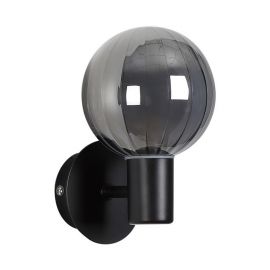 Aplica baie Protectie IP44 metal negru, sticla fumurie Luminsphere