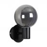 Aplica baie Protectie IP44 metal negru, sticla fumurie Luminsphere