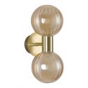 Aplica baie Protectie IP44 metal alama, sticla champagne Luminsphere 2Lt