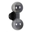 Aplica baie Protectie IP44 metal negru, sticla fumurie Luminsphere 2Lt