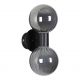 Corpuri de iluminat - Aplica baie Protectie IP44 metal negru, sticla fumurie Luminsphere 2Lt