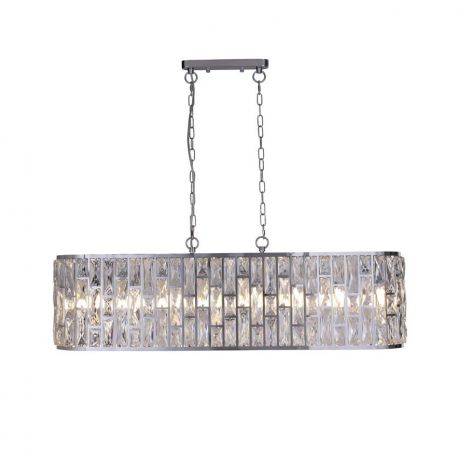 Candelabre, Lustre - Lustra metal cromat, sticla transparenta Bijou 8Lt