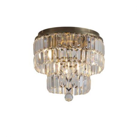 Iluminat pentru baie - Lustra baie metal alama antic, cristal transparent Empire 4L, IP44