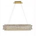 Lustra suspendata LED auriu, cristale sticla CELYSIA 100x30cm