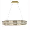 Lustra suspendata LED auriu, cristale sticla CELYSIA 100x30cm