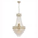 Lustra metal alama satinata, cristal transparent Louis Phillipe