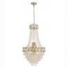Lustra metal alama satinata, cristal transparent Louis Phillipe