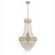 Candelabre, Lustre - Lustra metal alama satinata, cristal transparent Louis Phillipe