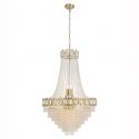 Lustra metal alama satinata, cristal transparent Louis Phillipe