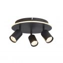 Plafoniera cu 3 spoturi metal negru San Diego