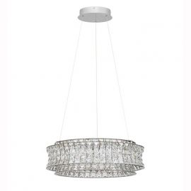 Lustra suspendata LED crom, cristale sticla CELYSIA 60cm