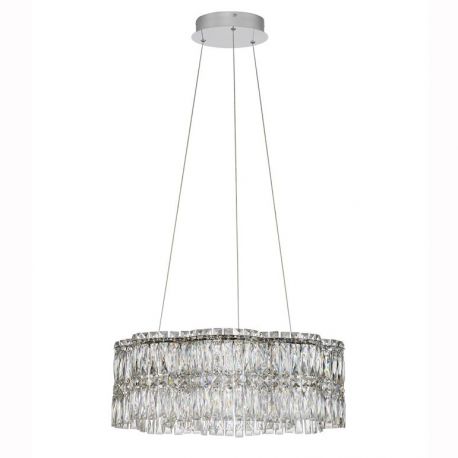 Pendule, Lustre suspendate - Lustra suspendata LED crom, cristale sticla NUVIA 60cm