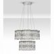 Pendule, Lustre suspendate - Lustra suspendata LED crom, cristale sticla NUVIA 60cm