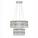 Lustra suspendata LED crom, cristale sticla NUVIA 60cm
