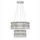 Lustra suspendata LED crom, cristale sticla NUVIA 60cm