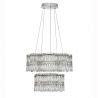 Lustra suspendata LED crom, cristale sticla NUVIA 60cm