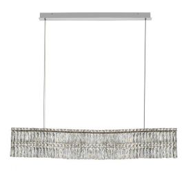 Lustra suspendata LED crom, cristale sticla NUVIA 120cm