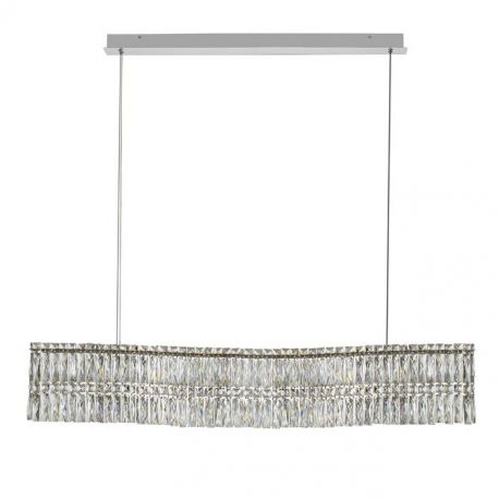 Pendule, Lustre suspendate - Lustra suspendata LED crom, cristale sticla NUVIA 120cm