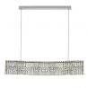 Lustra suspendata LED crom, cristale sticla NUVIA 120cm