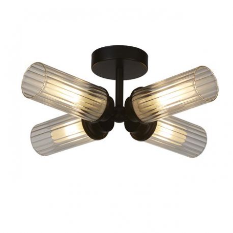 Iluminat pentru baie - Plafoniera baie metal negru IP44 Imperial 4L