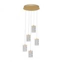 Lustra aurie cu 5 pendule LED PHOS 