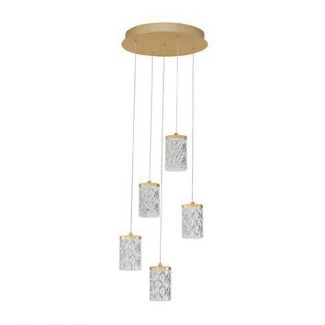 Pendule, Lustre suspendate - Lustra aurie cu 5 pendule LED PHOS