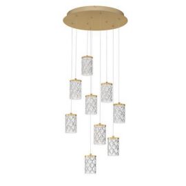 Pendule, Lustre suspendate - Lustra aurie cu 9 pendule LED PHOS