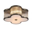 Plafoniera metal alama antique, sticla Lotus 2L