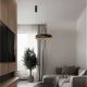 Pendule, Lustre suspendate - Lustra circulara aluminiu negru/auriu LED CCT LUMIA 50cm