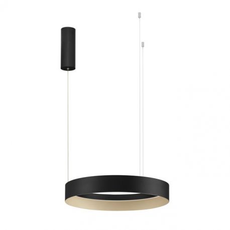 Pendule, Lustre suspendate - Lustra circulara aluminiu negru/auriu LED CCT LUMIA 50cm