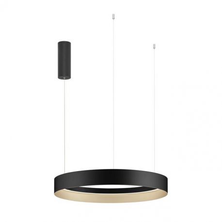 Pendule, Lustre suspendate - Lustra circulara aluminiu negru/auriu LED CCT LUMIA 60cm