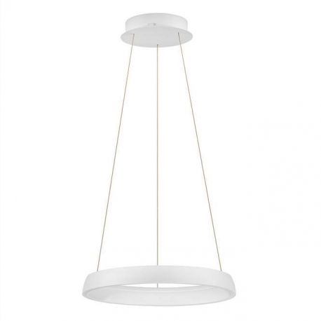 Pendule, Lustre suspendate - Lustra circulara aluminiu alb LED CCT OVIA 45cm