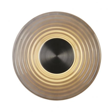 Aplice, corpuri de iluminat pentru pereti - Aplica LED metal nickel satin sticla gri Cleo