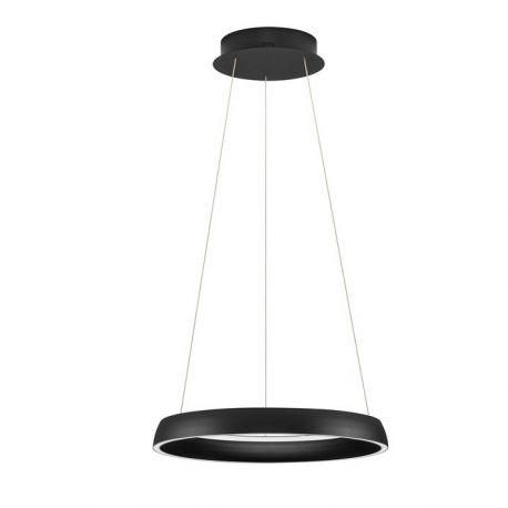 Pendule, Lustre suspendate - Lustra circulara aluminiu negru LED CCT OVIA 45cm
